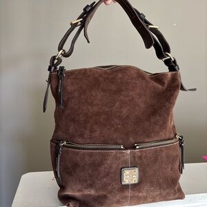Dooney & Bourke Brown Suede Shoulder Bag